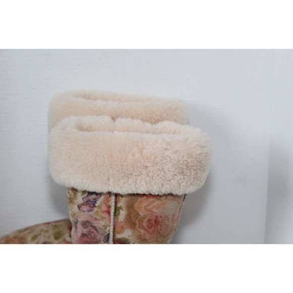 UGG Classic Tall Romantic Floral Leather Suede Sheepskin Lined Boot W 6 H13912 - Picture 3 of 12